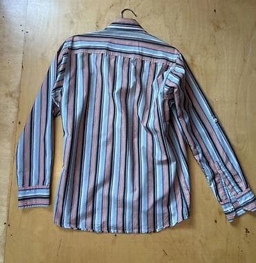 Рубашки: Zolaqlı köynək – uzunqol, düyməli model. - Rənglər: açıq mavi, boz — 2