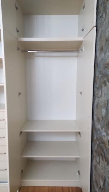 kapron dolab: 4 qapılı, Güzgülü, Bej, Digər material, Kupe, Düz dolab — 4