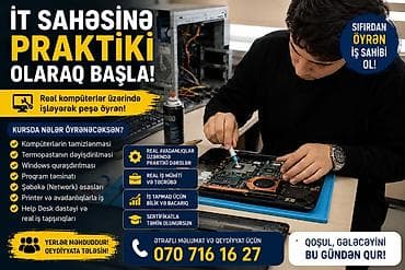 Kompüter kursu: Kompüter təmiri, Şәbәkә administratorluğu, Onlayn, Fərdi, Qrup — 1
