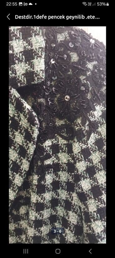 kostyum qadin: Destdir.etek şifondur.Pencek 1 defe geynili .etek geynilmiyib.topuq — 3