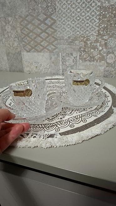 xrustal stəkanlar: Çexiya Bohemia xrustal 2 ədəd stəkan 30 manat, 6 xrustal stəkan və — 5