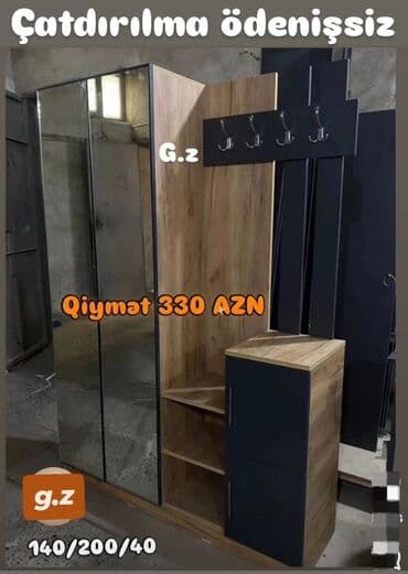 Düz dolab, Dəhliz üçün, Qarderob, Açılan, Korpuslu, 2 qapılı — 1