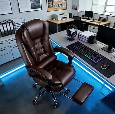 ofis kreslosu: Təkərli, Qolları tənzimlənmir, Süni dəri — 1