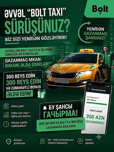 ucuz utu: Taksi sürücüsü tələb olunur, İşəmuzd ödəniş — 1