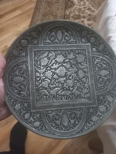 drasena bitkisi: Boşqablar, 1 əd, rəng - Gümüşü, Metal — 2