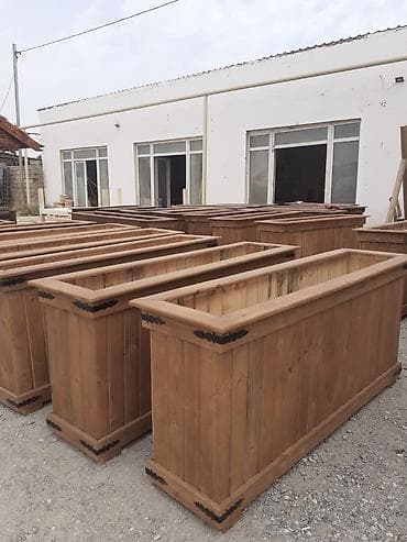 Горшки для растений: Açıq məkan üçün taxta dekorativ güldan/klumbalar - Material: təbii — 3