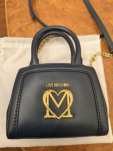 Original Love Moschino çanta - Rəng: tünd mavi - Material: hamar — 2