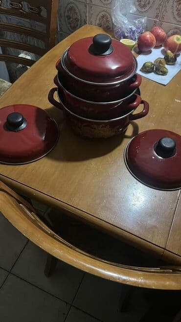 life smile tencere seti: Qazan, rəng - Qırmızı — 1