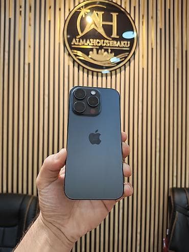IPhone 15 Pro, 128 GB, Black Titanium, Zəmanət, Simsiz şarj, Face ID