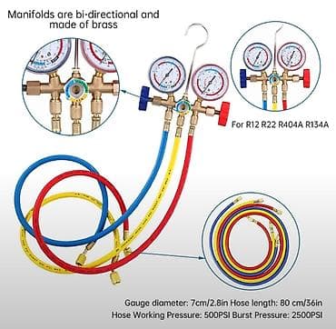 qaz pecleri: Manifold olçmə cihazı Model: TOOL 05-SET Kondisionerin doldurulması — 2