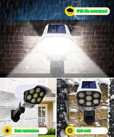 sensorlu lampa: Günəş ☀️⛅ enerjisi ilə işləyən sensorlu kamera 📷 formasında lampa LED — 9