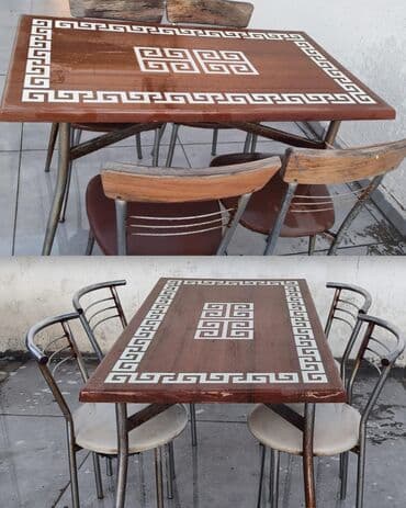 5 masa 20 stul 5 komplekt masa desti. İşlənib 2 ci eldi tezeye ait