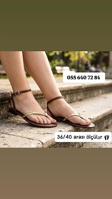 sandal: Qadın sandaleti – zərif və yüngül dizayn - Rəng: qəhvəyi altlıq və — 1