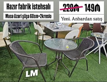 balkon stol stul: Bağ mətbəx və eyvanlarınız üçün çox əlverişli Masa dəstləri — 1