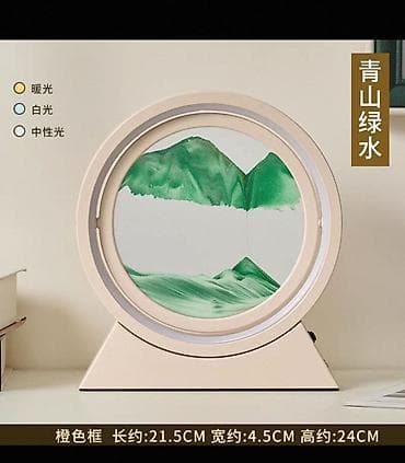 nerj su ceni: Masaüstü dairəvi “qum saatı” dekor lampası - Dizayn: dairəvi çərçivə — 5