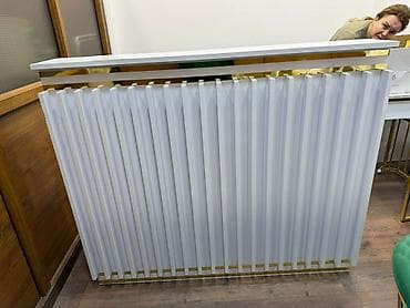 reseption masası: Ağ rəngdə resepsiyon/qarşılama masası - Ön panel: Dekorativ şaquli — 2