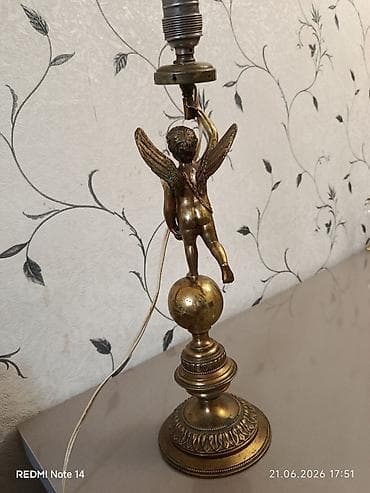 Bürünc dekorativ masa lampası – putto/ mələk fiquru ilə.Avropa — 8