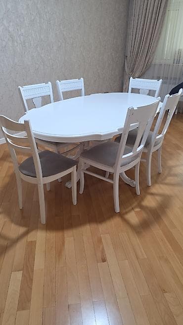 das yunu: Qonaq otağı üçün, Açılmayan, Oval masa, 6 stul — 4