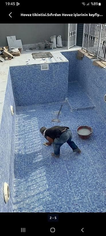 hovuz üçün çəkələklər: Hovuz tikintisi və tamamlama xidməti tutulması ve temizlenmesi - — 1