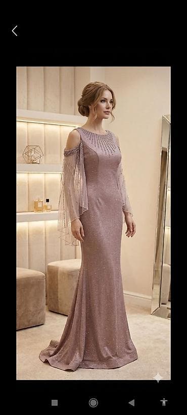 ted baker: Zərif gecə libası – uzun, balıq kəsimli siluet. Pudra-bənövşəyi (tozlu — 1