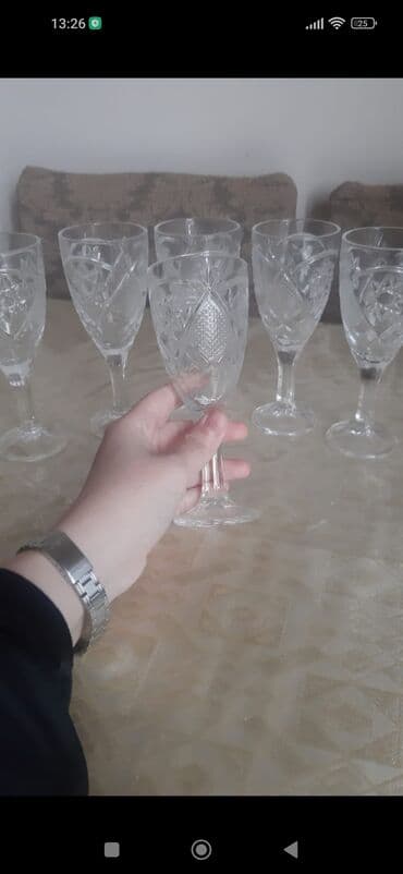 dəmir şveller: Qədəhlər, rəng - Ağ, Şüşə, 6 ədədli dəst, Rusiya — 1