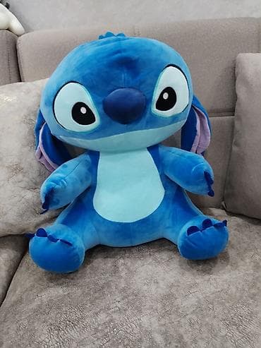 oyuncaq mikrofon: Stitch plyuş oyuncağı - Böyük ölçülü, oturaq formada mavi Stitch — 1