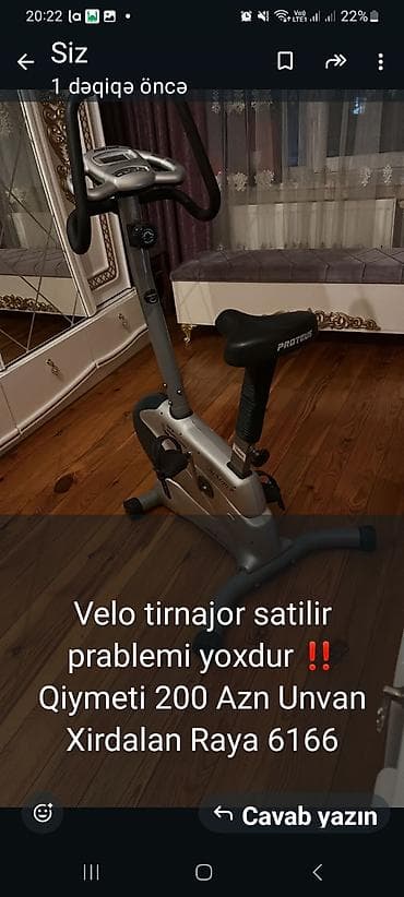 Məhsul: Proteus marka velo-trenajor (stasionar velosiped)