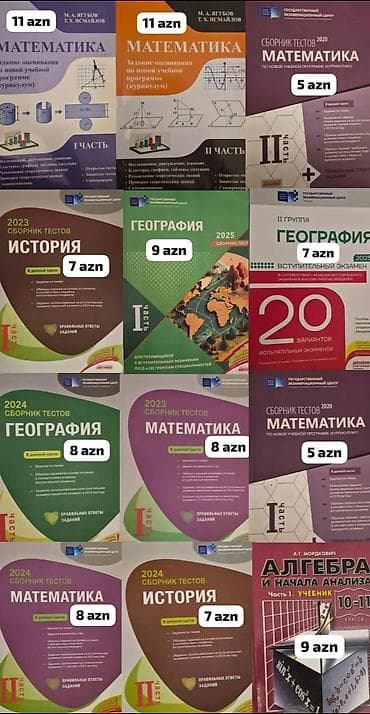 pdf at: Məktəb və abituriyentlər üçün müxtəlif fənlər üzrə test kitabları — 1