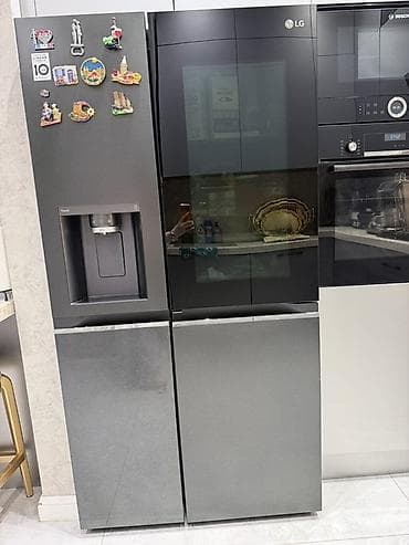 mini pirinter: 2 qapılı LG Soyuducu Satılır, rəng - Qara, Dispenserli — 2