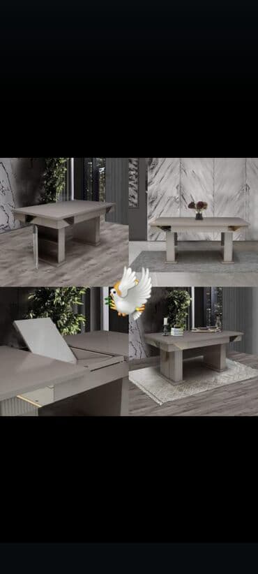 Qonaq masası, Yeni, Açılan, Dördbucaq masa