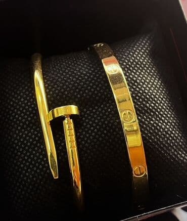 isbartivni desdleri: Tələsin Qızılı rəngdə zərif qolbaq dəsti - Dizayn: Müasir “mismar” — 2