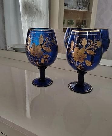 Qədəhlər, rəng - Göy, Şüşə, 2 ədədli dəst, 750 ml, Almaniya