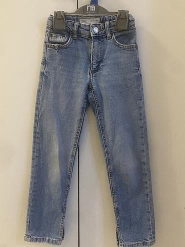 boş şalvar: Zara uşaq cins şalvarı - Model: Klassik düz kəsim - Rəng: Açıq mavi — 4