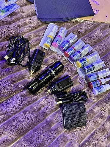 Наборы инструментов: Peşəkar Döymə (Tattoo) Seti – tam komplekt Məzmun: - Döymə üçün qələm — 2