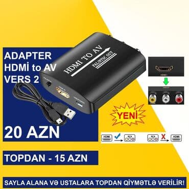 Noutbuklar üçün örtük və çantalar: AV/RCA/Tülpan Adapterlər SAYLA ALANA VƏ USTALARA TOPDAN QİYMƏTLƏ — 6