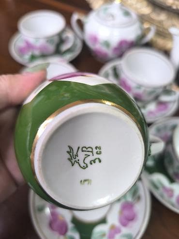 samovar cay: Çay dəsti, Farfor, 6 nəfərlik, SSRİ — 2