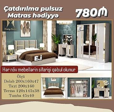 metbex mebilleri: İkinəfərlik çarpayı, Komod, Yeni — 10