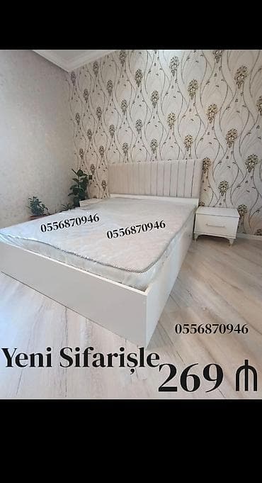 Yeni, İkinəfərlik çarpayı, Bazasız, Matras ilə, Siyirməsiz, Azərbaycan — 2