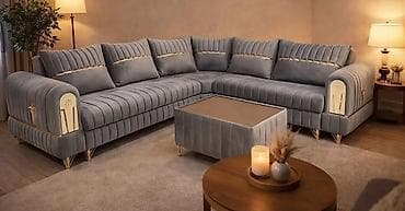 divan modelleri 2021: Yeni, Künc divan, Qonaq otağı üçün, Açılmayan — 5