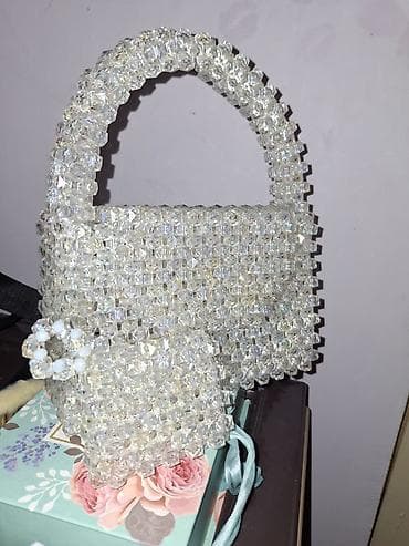 patek phlippe saat: Kristal muncuqdan əl işi çanta - Material: şəffaf, parıltılı — 2