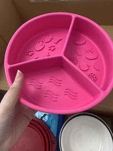 slikon qəlib: Boşqablar, 1 əd, rəng - Çəhrayı — 1