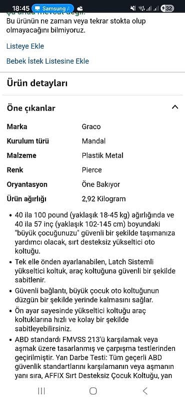 avtokreslo: Amazondan 50dollara alinib maşın yoxdur deye satilir Graco arxa — 5