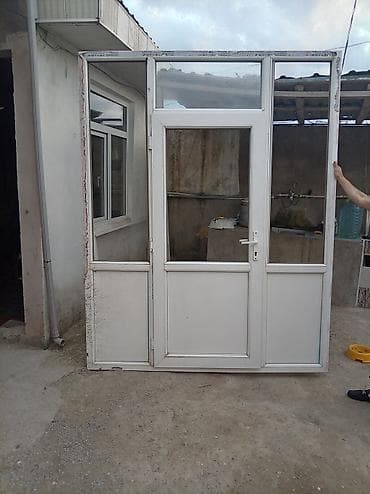 Plastik qapı-pəncərə dəsti - Material: ağ rəngli PVC profil - — 2