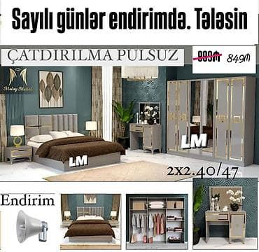 ucuz yataq dəsdi: Yataq dəsti Sifarişlə və yeni Qiymət : 849₼ Dəstə daxildir — 2