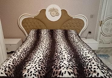 leopar: Taxt dəsti – başlıq və iki tumbalı - Zərif naxışlı, yumşaq kapitone — 1
