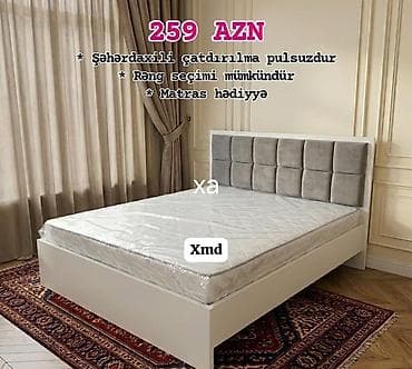 ev mebeleri: Müasir dizaynlı ikinəfərlik çarpayı - Qiymət: 259 AZN - Şəhərdaxili — 1
