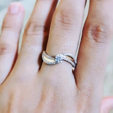 tək qaş: Nişan, Üzük, Sarı qızıl, 585 Əyar — 3