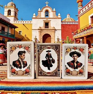 qedimi pullar: Meksika temalı təsvirlərlə bəzədilmiş oyun kartları dəsti - Tam — 5