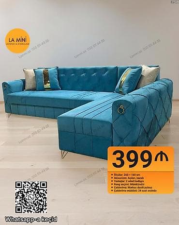 24 volt: Künc divan, Açılan, Bazalı, Parça, Şəhərdaxili pulsuz çatdırılma — 1