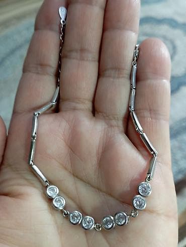 poladan qolbag: Gümüş rəngli zərif qadın qolbağı - Material: metal ərinti, parlaq — 1